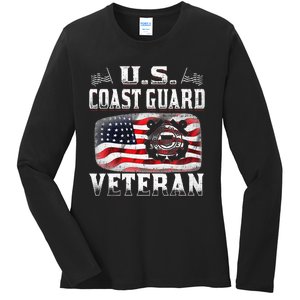 U.S. Coast Guard Veteran Vet Ladies Long Sleeve Shirt