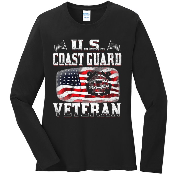 U.S. Coast Guard Veteran Vet Ladies Long Sleeve Shirt