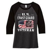 U.S. Coast Guard Veteran Vet Women's Tri-Blend 3/4-Sleeve Raglan Shirt