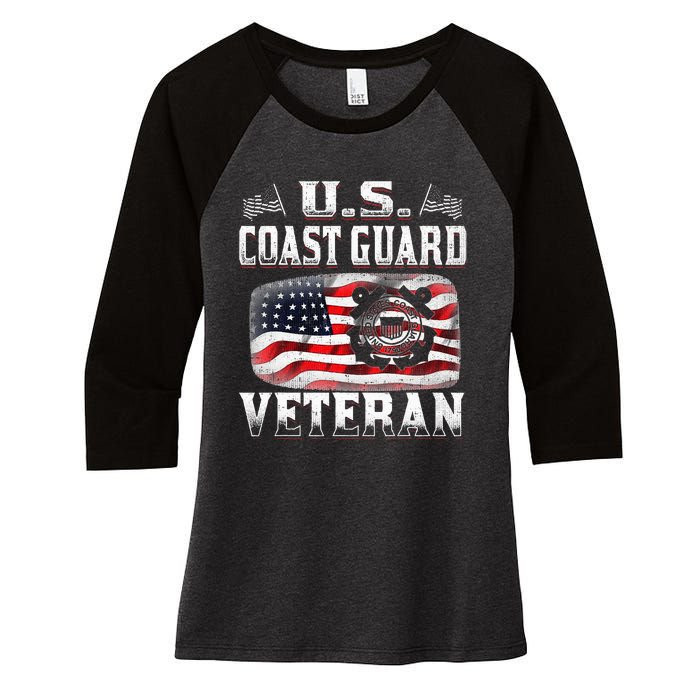 U.S. Coast Guard Veteran Vet Women's Tri-Blend 3/4-Sleeve Raglan Shirt