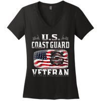 U.S. Coast Guard Veteran Vet Women's V-Neck T-Shirt