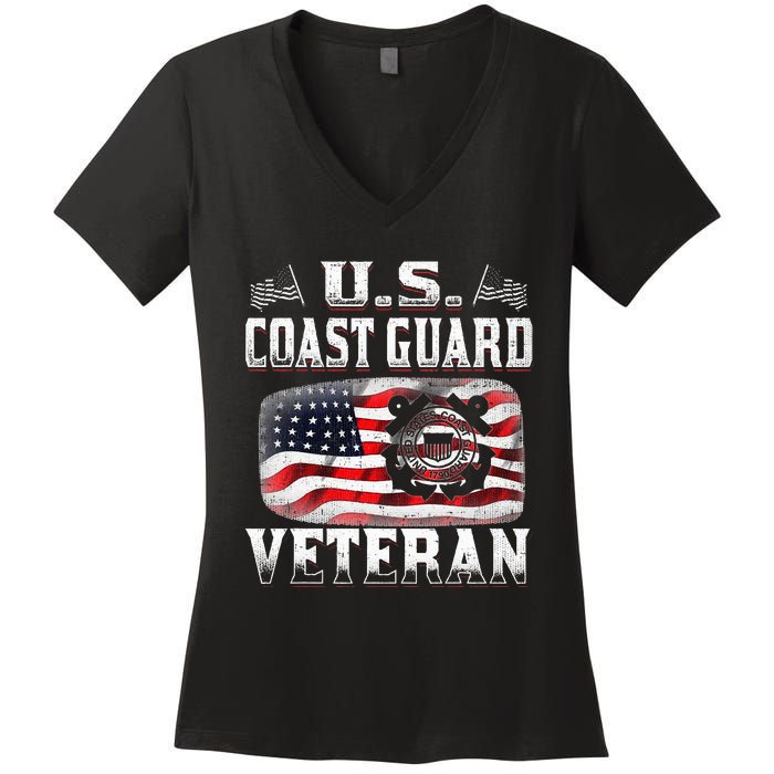 U.S. Coast Guard Veteran Vet Women's V-Neck T-Shirt