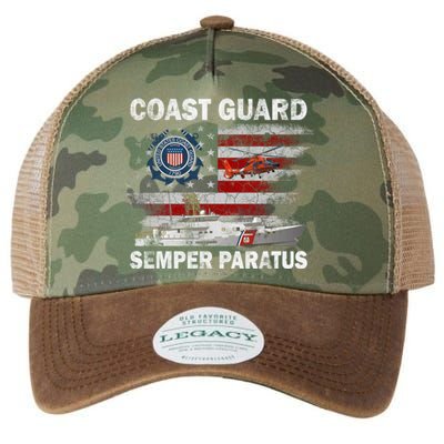 U.S. Coast Guard USCG SEMPER PARATUS Flag Vintage Pullover Hoodie Legacy Tie Dye Trucker Hat