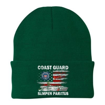 U.S. Coast Guard USCG SEMPER PARATUS Flag Vintage Pullover Hoodie Knit Cap Winter Beanie