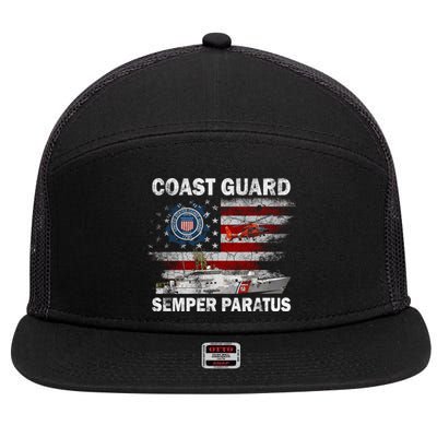 U.S. Coast Guard USCG SEMPER PARATUS Flag Vintage Pullover Hoodie 7 Panel Mesh Trucker Snapback Hat