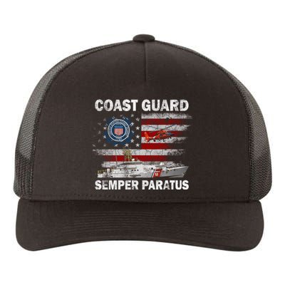 U.S. Coast Guard USCG SEMPER PARATUS Flag Vintage Pullover Hoodie Yupoong Adult 5-Panel Trucker Hat