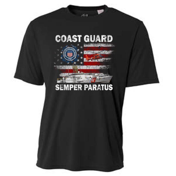 U.S. Coast Guard USCG SEMPER PARATUS Flag Vintage Pullover Hoodie Cooling Performance Crew T-Shirt