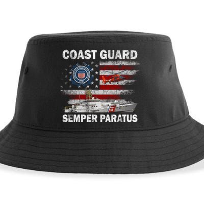 U.S. Coast Guard USCG SEMPER PARATUS Flag Vintage Pullover Hoodie Sustainable Bucket Hat