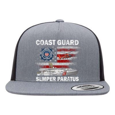 U.S. Coast Guard USCG SEMPER PARATUS Flag Vintage Pullover Hoodie Flat Bill Trucker Hat