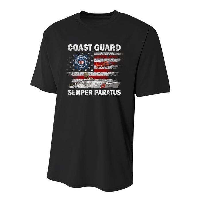 U.S. Coast Guard USCG SEMPER PARATUS Flag Vintage Pullover Hoodie Youth Performance Sprint T-Shirt