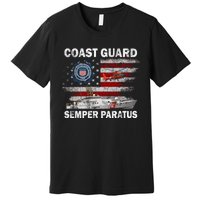 U.S. Coast Guard USCG SEMPER PARATUS Flag Vintage Pullover Hoodie Premium T-Shirt