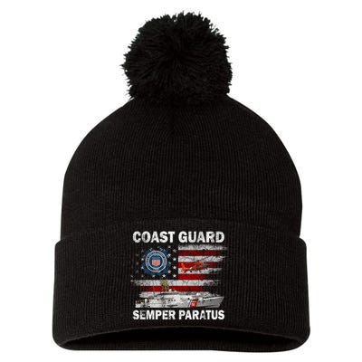 U.S. Coast Guard USCG SEMPER PARATUS Flag Vintage Pullover Hoodie Pom Pom 12in Knit Beanie