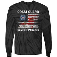 U.S. Coast Guard USCG SEMPER PARATUS Flag Vintage Pullover Hoodie Tie-Dye Long Sleeve Shirt