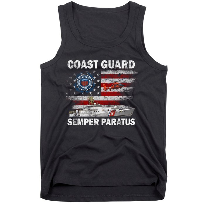 U.S. Coast Guard USCG SEMPER PARATUS Flag Vintage Pullover Hoodie Tank Top