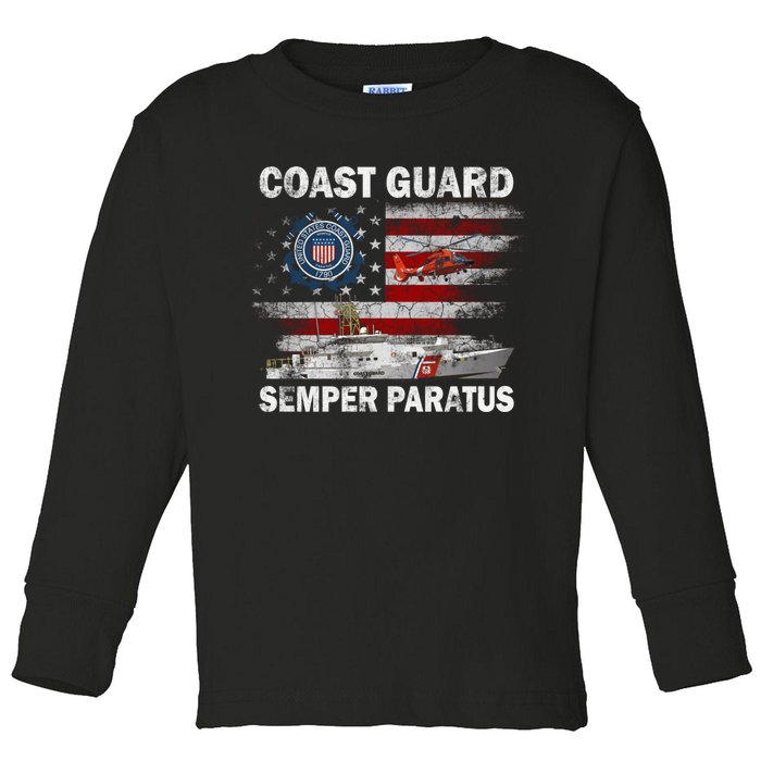 U.S. Coast Guard USCG SEMPER PARATUS Flag Vintage Pullover Hoodie Toddler Long Sleeve Shirt