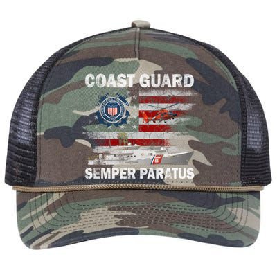 U.S. Coast Guard USCG SEMPER PARATUS Flag Vintage Pullover Hoodie Retro Rope Trucker Hat Cap