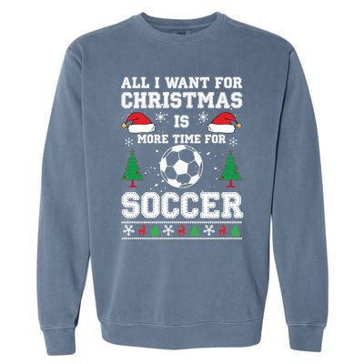 Ugly Christmas Great Gift Soccer Winter Sport Lover Xmas Gift Garment-Dyed Sweatshirt