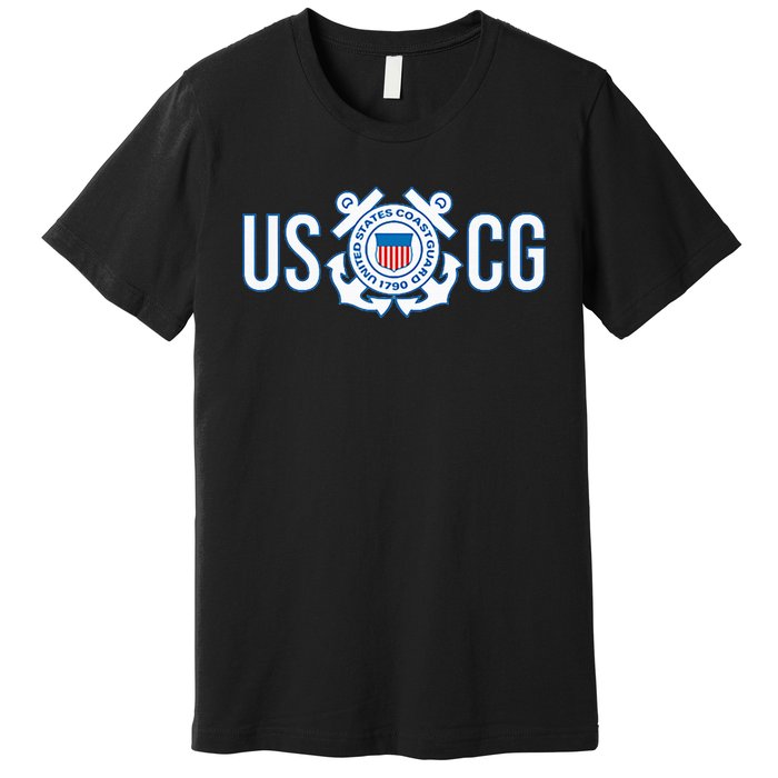 Us Coast Guard Uscg United States Anchor Premium T-Shirt