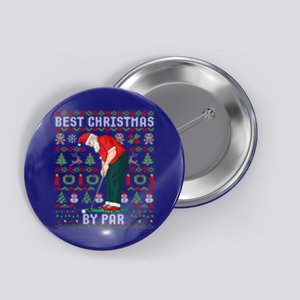 Ugly Christmas Golf Santa Claus Pun Gift Button