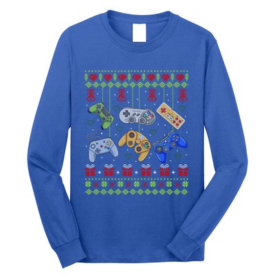 Ugly Christmas Gamers Video Game Controller Santa Elf Long Sleeve Shirt