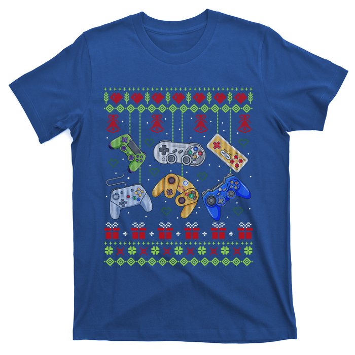 Ugly Christmas Gamers Video Game Controller Santa Elf T-Shirt