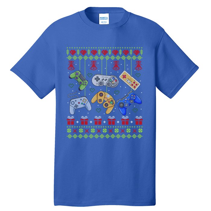 Ugly Christmas Gamers Video Game Controller Santa Elf Tall T-Shirt