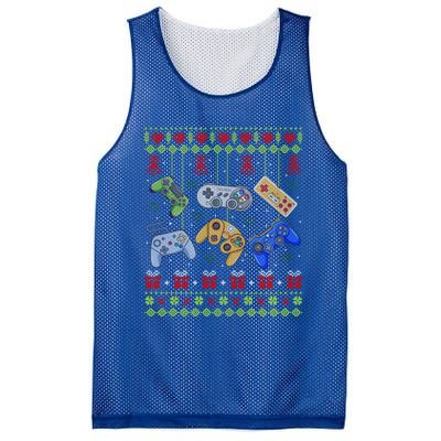 Ugly Christmas Gamers Video Game Controller Santa Elf Mesh Reversible Basketball Jersey Tank