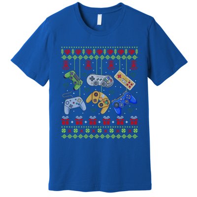 Ugly Christmas Gamers Video Game Controller Santa Elf Premium T-Shirt