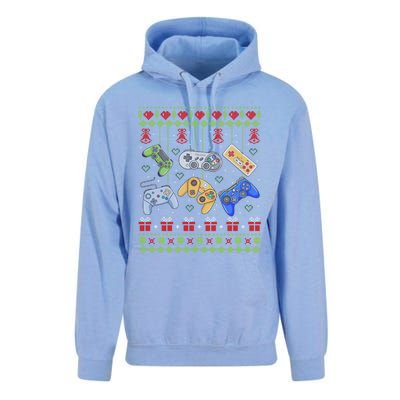 Ugly Christmas Gamers Video Game Controller Santa Elf Unisex Surf Hoodie