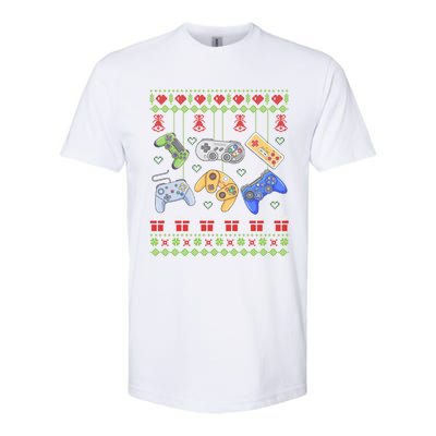 Ugly Christmas Gamers Video Game Controller Santa Elf Softstyle CVC T-Shirt