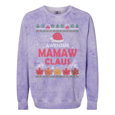 Ugly Christmas Grandma Gift Funny Santa Mamaw Claus Gift Colorblast Crewneck Sweatshirt