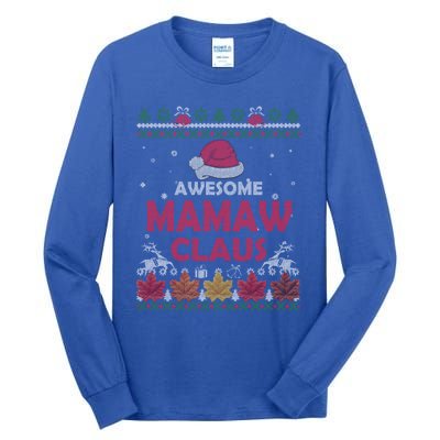 Ugly Christmas Grandma Gift Funny Santa Mamaw Claus Gift Tall Long Sleeve T-Shirt