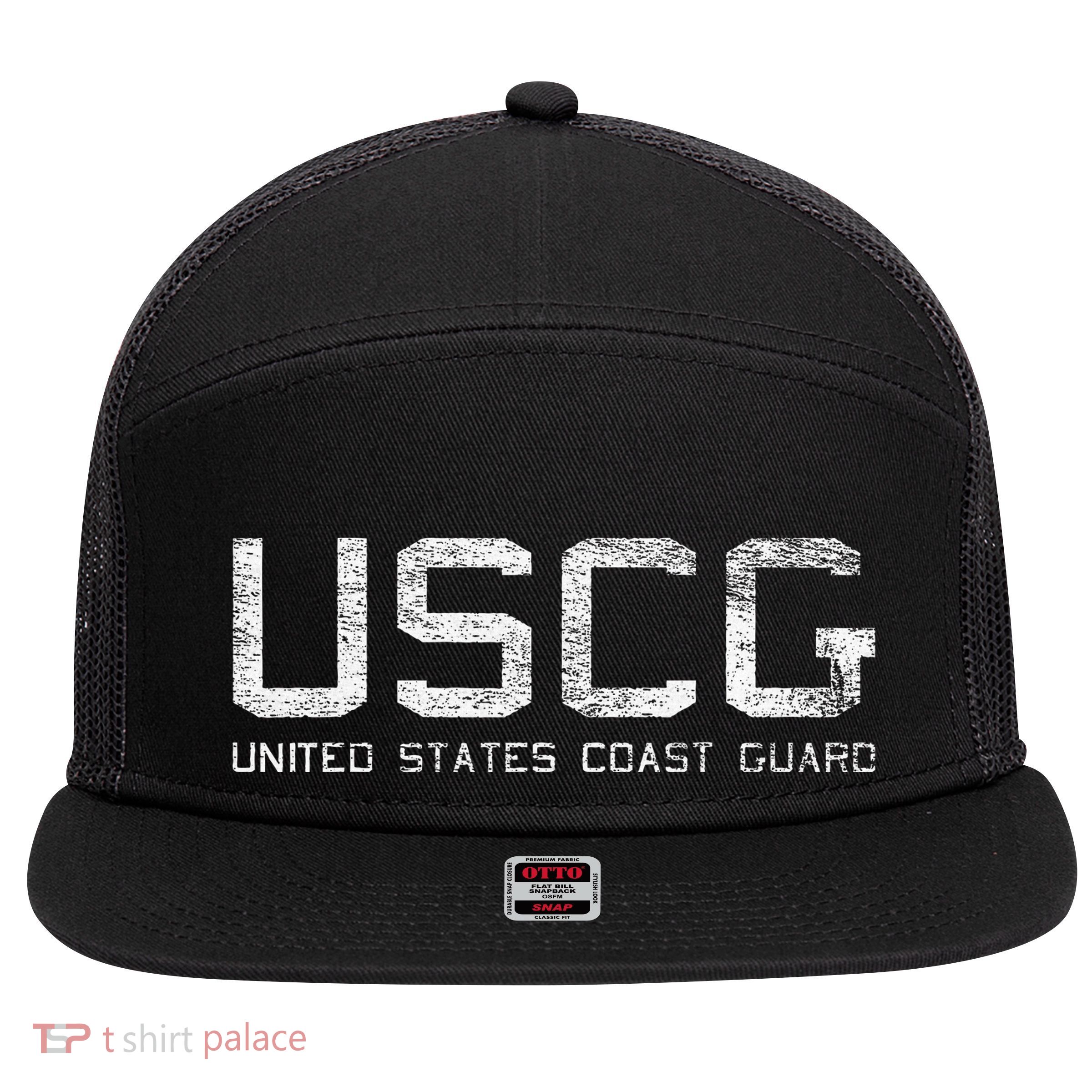 Us Coast Guard Uscg United States Anchor 7 Panel Mesh Trucker Snapback Hat