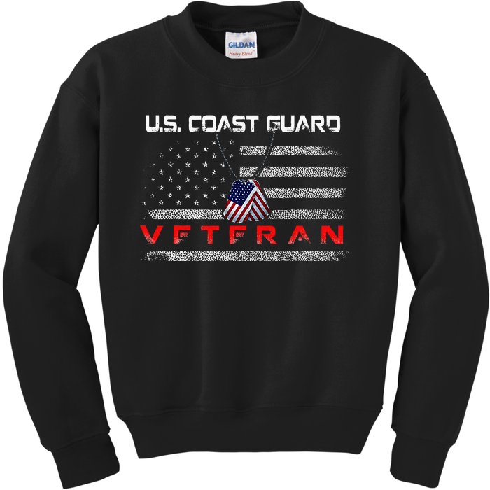 Us Coast Guard Veteran Veteran Flag Kids Sweatshirt