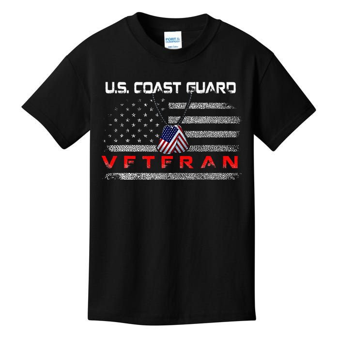 Us Coast Guard Veteran Veteran Flag Kids T-Shirt