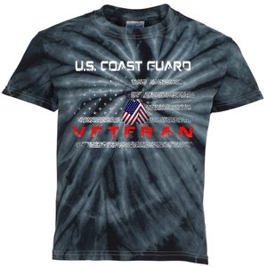 Us Coast Guard Veteran Veteran Flag Kids Tie-Dye T-Shirt