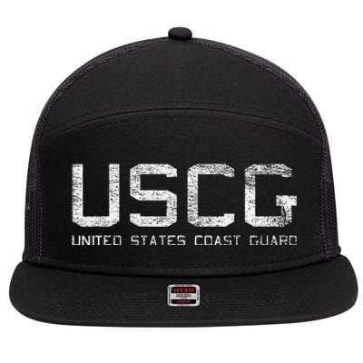 Us Coast Guard Uscg United States Anchor 7 Panel Mesh Trucker Snapback Hat