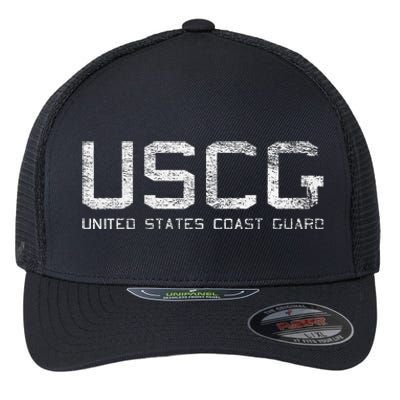 Us Coast Guard Uscg United States Anchor Flexfit Unipanel Trucker Cap