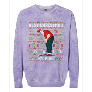 Ugly Christmas Golf Santa Claus Pun Gift Colorblast Crewneck Sweatshirt