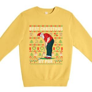 Ugly Christmas Golf Santa Claus Pun Gift Premium Crewneck Sweatshirt