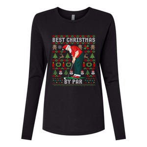 Ugly Christmas Golf Santa Claus Pun Gift Womens Cotton Relaxed Long Sleeve T-Shirt