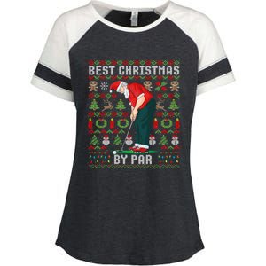 Ugly Christmas Golf Santa Claus Pun Gift Enza Ladies Jersey Colorblock Tee