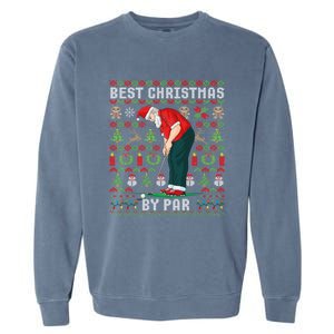 Ugly Christmas Golf Santa Claus Pun Gift Garment-Dyed Sweatshirt