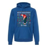 Ugly Christmas Golf Santa Claus Pun Gift Premium Hoodie