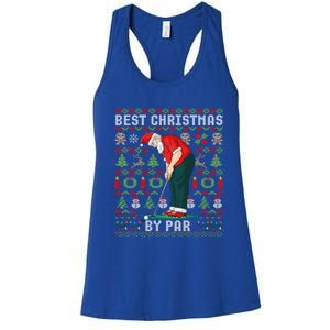 Ugly Christmas Golf Santa Claus Pun Gift Women's Racerback Tank