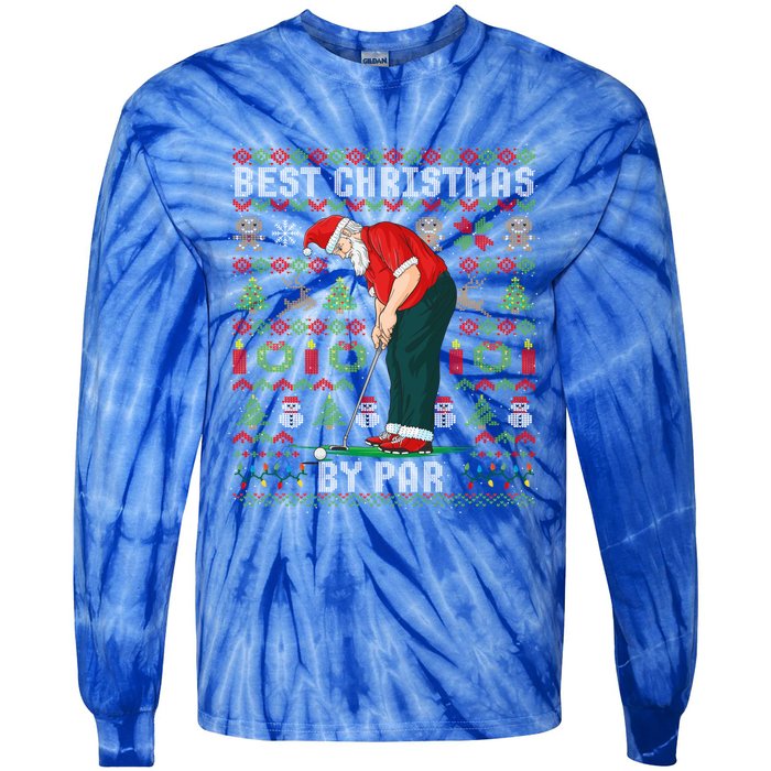 Ugly Christmas Golf Santa Claus Pun Gift Tie-Dye Long Sleeve Shirt