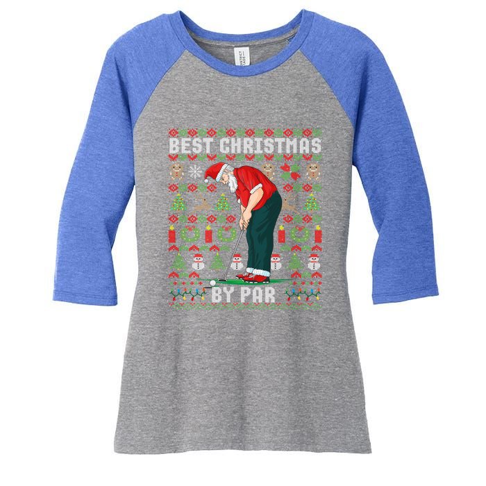 Ugly Christmas Golf Santa Claus Pun Gift Women's Tri-Blend 3/4-Sleeve Raglan Shirt