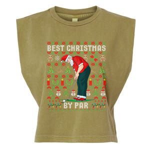 Ugly Christmas Golf Santa Claus Pun Gift Garment-Dyed Women's Muscle Tee