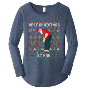 Ugly Christmas Golf Santa Claus Pun Gift Women's Perfect Tri Tunic Long Sleeve Shirt