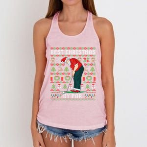 Ugly Christmas Golf Santa Claus Pun Gift Women's Knotted Racerback Tank